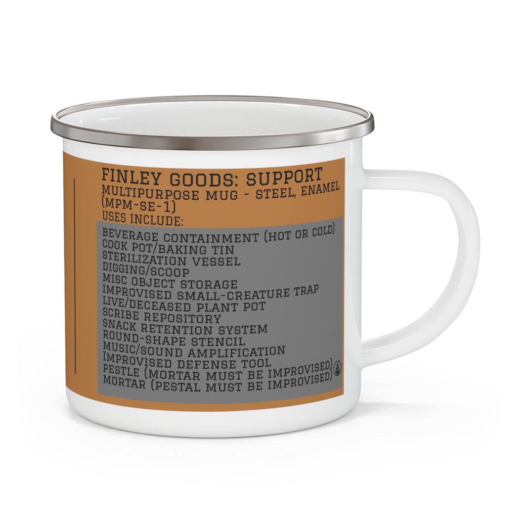 FINLEY GOODS: Support MPM-SE-1T (Multipurpose Mug, Steel Enamel, Version 1 Tan)
