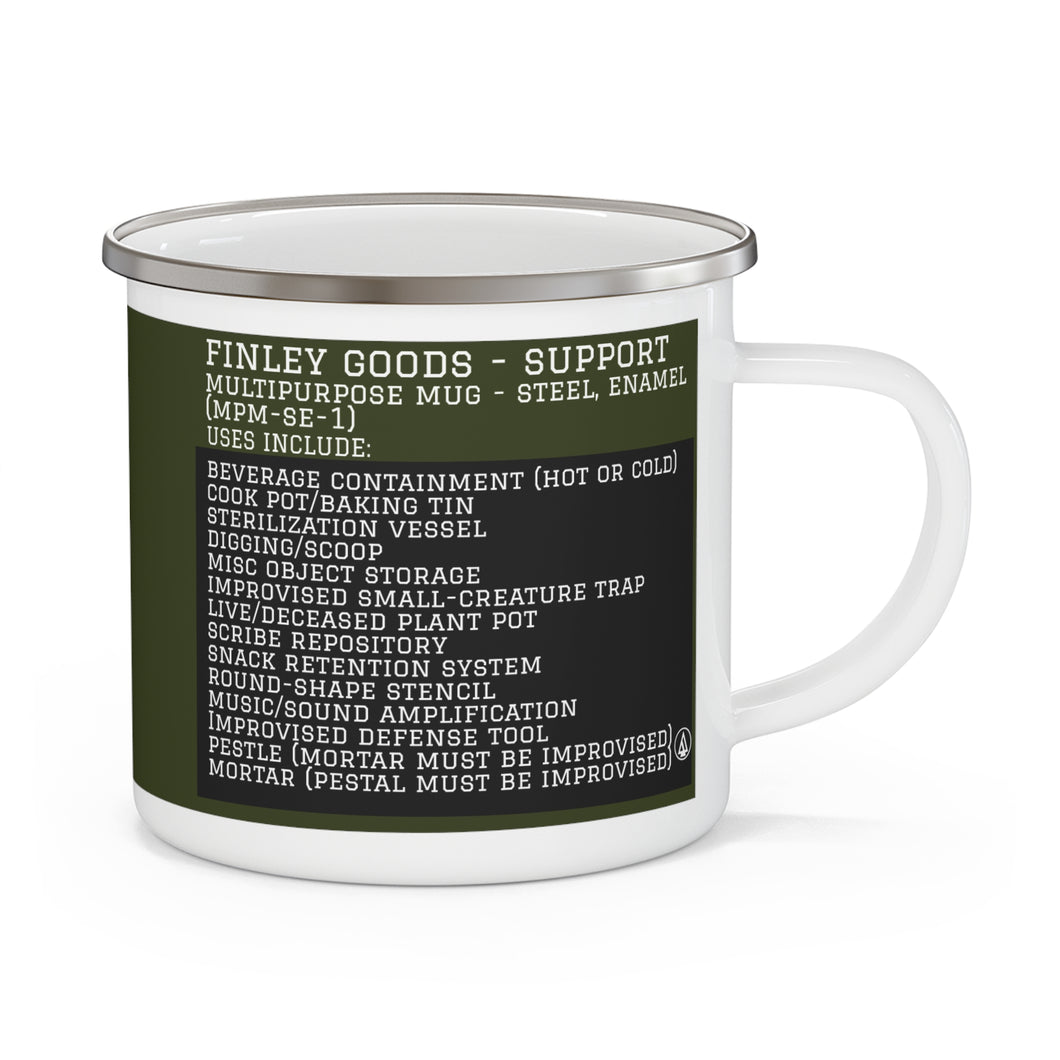 FINLEY GOODS: Support MPM-SE-1G (Multipurpose Mug, Steel Enamel, Version 1 Green)
