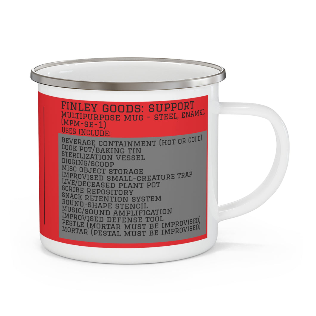 FINLEY GOODS: Support MPM-SE-1R (Multipurpose Mug, Steel Enamel, Version 1 Red)
